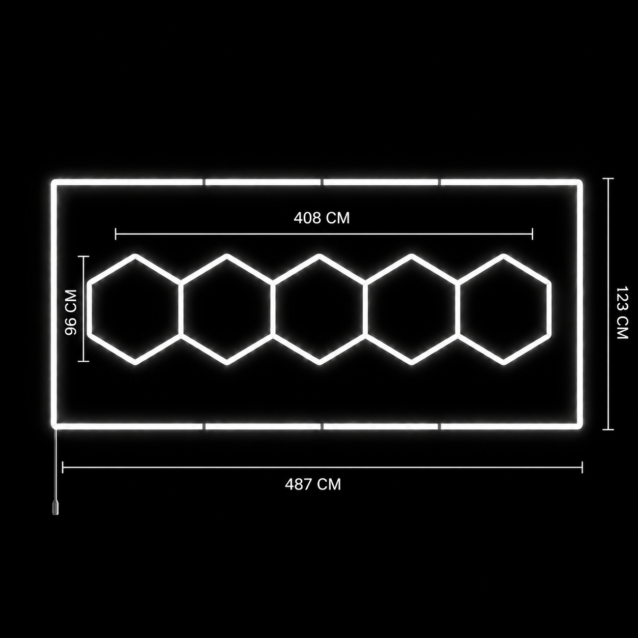 NORTHLUMEN® 5-Grid Hexagon LED-belysning med ram