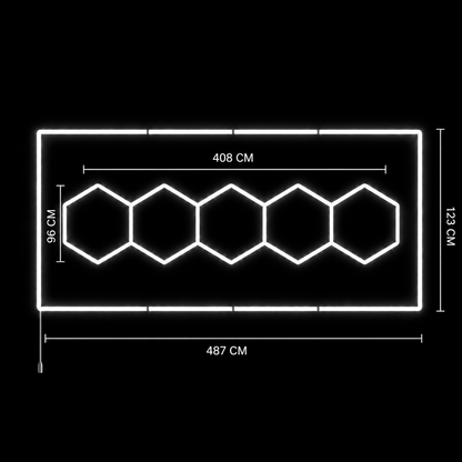 NORTHLUMEN® 5-Grid Hexagon LED-belysning med ram