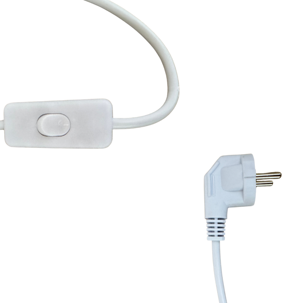 Strömkabel med stickkontakt och strömbrytare, 3-polig